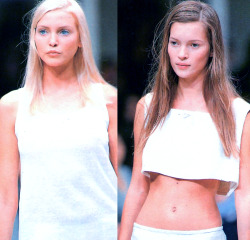 ejakulation:  Nadja Auermann and Kate Moss at Prada, S/S 1994 