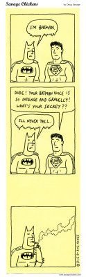 savagechickens:  Batman vs Superman. More superheroics. 