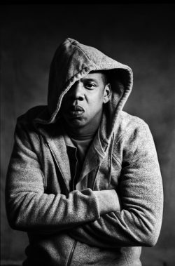 aintnojigga:    Jay-Z, photographed in New York by Danny Clinch in 2009.“I only had a few minutes to shoot a portrait of Jay-Z in a classic-style portrait setting. I usually shoot with medium format film for these situations but my time was short, so