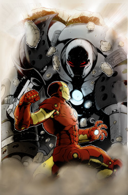 vorked:  Iron Man vs. Iron Monger by Nunez Townsend.  Colored by me. How to even fucking color, guys? I don’t know.
