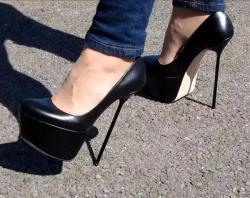 sissydebbiejo:  I want these heels. Lovely thin stilettoes. #ShoePorn  I beg to be locked in these heels
