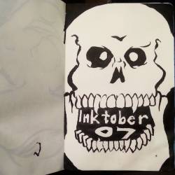 Inktober day 7.  Skulls faeva. #art #drawing #ink #inktober #skulls #artistsoninstagram #artistsontumblr