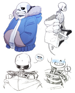 leeffi:  More accumulated undertale doodles ft. sans the skeleton, with a dash of papyrus and frisk haha. (some of the images are captioned btw) 