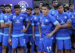  India&rsquo;s captain, Sunil Chhetri (No. 11) is looking good! &ldquo;Kick off for 2018 World Cup qualifying set to begin in Asia&rdquo;Source: Today