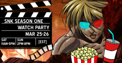 Reminder that this is going down this weekend!All 25 episodes.  Subs. Opening, ending, previews, and everything in between.We’ll be using Rabbit, and supplying the specific link to the room half an hour before starting time on Saturday. The tag to watch