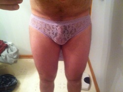Put in lace panties by his wife.