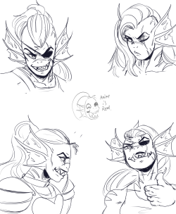 Some Undyne sketches because you can never have enough of the fish wife