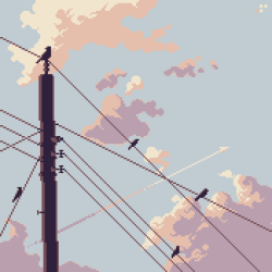 pikselpost:  Birds and Electricity by Slynyrd