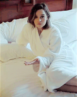 Emilia was in her robe and lying on the bed waiting for Mr. Crude to come out of the bathroom.“Right here, stud! Just lie back and let me take care of you,” she said.“Ummm&hellip; is that Emilia talking, or Daenerys? Should I be worried?” he asked