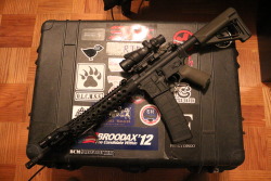 rtf-j:  My favorite blaster - my main AR15. York Arms lower, upper was originally a PSA Dissy I knocked the front sight off of and threw on a Troy Alpha Rail. BCM BCG and Gunfighter, Magpul out the ass, Lanco Tactical Grip Stop, HSP Inforce WML, Trijicon