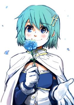 79silver:  Today’s random doodle If someone recognize what flower this is, I would be really glad. Let alone drawing flower, I can’t even tell them apart… And why is it blue? of course it’s magic! (・∀・)    