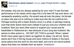 thesocialsuicided:  The original actress who portrayed Aunt Viv, Janet Hubert, on “The Fresh Prince of Bel Air” commented on Jada Pinkett Smith’s video of how she and husband, Will Smith, are going to boycott The Oscar’s on February 28, 2016