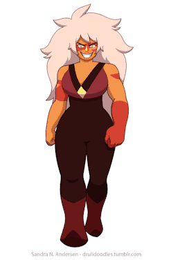 drulidoodles:  Jasper walk cycle, everything done by me, in TVPaint. I just love villains! And Steven Universe! And Jasper!May the Summer of Steven be grand!    Helgadraws.tumblr.com helped me turn her into a gif!     come to me~ &lt;3 &lt;3 &lt;3