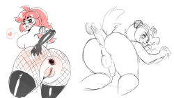theterriblecon:  drcockula:  Oki last one I swear. But I have always wanted to draw @theterriblecon‘s Connie and Desi bootylicious darlings  Everything about this makes me UNF so friggin hard. Thanks again man for these, both of em look so gosh darn