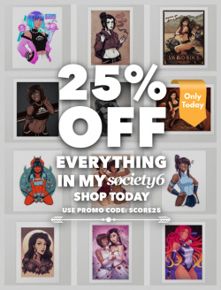 updated my society 6 shop! 💜 25% OFF EVERYTHING TODAY WITH CODE: SCORE25 - Sale ends tonight @ midnight PT ✨ 