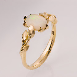 ringtorulethemall:  Opal engagement ring, Opal ring, Opal Jewelry, Unique Engagement ring, Australian Opal Ring, Leaves Opal Ring, Leaf Opal Ring rings 