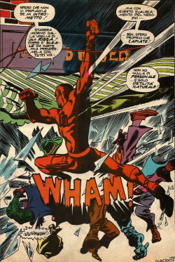 Panel from from Raccolta Super Eroi Gigante No. 2 (Marvel Comics, 1979). Art by Gene Colan.