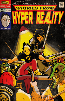 This was commissioned by someone on deviantART called Mr-Undiscosed, and he wanted me to make a comic cover of his characters fighting off a bunch of hoodlums wearing Halloween masks.