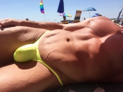 razoruniverse:  shackamack:Thonged body as landscape A work of art. He is blessed. 