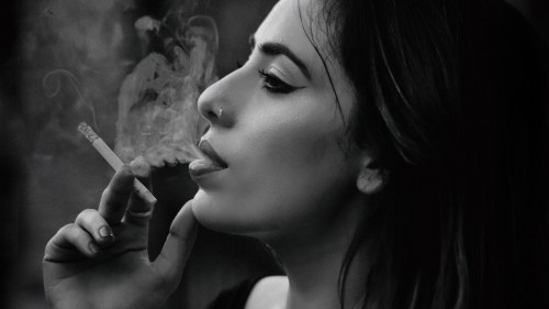 Smoking girls, shiny clothes and Beauty