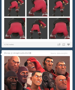 yaoi-jeezuz:  moofrog:  caitercates:  Well this just happened on my dash  Demo is so proud of his ass. Spy and Soldier love the ass.  and Medic is laughing his ass off like I am now  