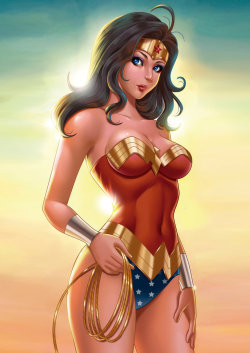 superheropornpics:  The comic book version of Wonder Woman and a real-life cosplay counterpart.  For a collection of superheroine pinups, comic book news, and hentai links, be sure to join me on Facebook.  