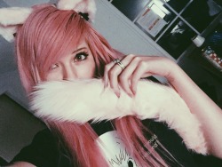 kittensplaypenshop: Pink Cat Ears (No inner fur)28″ Pink Cat Tail 