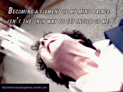 bbcsherlockpickuplines:“Becoming a figment of my mind palace isn’t the only way to get inside of me.”