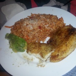 Sry For The Messy Plate, It Was Too Good Not To Take A Bite! Pan #Fried #Fish With