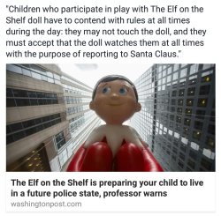 tahtherednosedtrickster:   drst:  mhalachai:  rainnecassidy:  This is such a good article though The argument Pinto makes is that the story and the doll normalize 24-hour surveillance in the mind of a child, which makes them susceptible to more passively