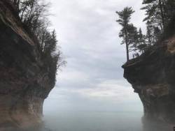 fxdltc88:  Pictured Rocks National Lakeshore A cloud filled sky as the cliffs feel like they are closing in. Beauty is found even on overcast days.