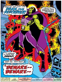 panels-of-interest:First appearance of Drax.[from Iron Man (1968) #55]