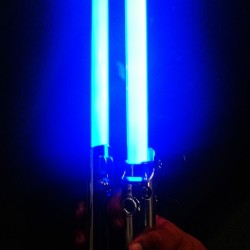 Not one, but two Luke Skywalker episode IV Master ForceFX replica lightsabers. #Lightsaber #LukeSkywalker #MasterReplica #StarWars #HellYeah #ForceFX