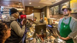 sorta-dad:  trilllizard666:  draumbooty:   queenciityconfidential: Might as well get mad at this random worker who has nothing to do with what happened how not to protest   Why you using a megaphone to yell at a guy you within 5 feet of  Uhhhh can I get