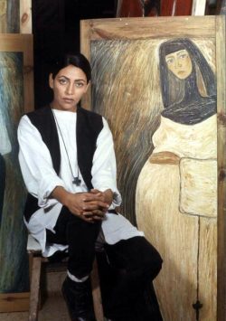 cineaesthesia: Deepti Naval with various paintings of hers
