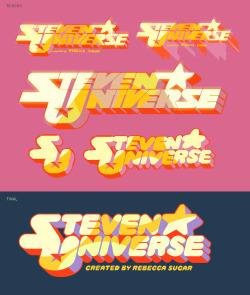 Art Director Kevin Dart says:  Steven Universe Logo! Here is some of the work that went into designing the Steven Universe logo! We started with the gold lettering idea from the pilot and original promo poster. I did a couple roughs which we then based