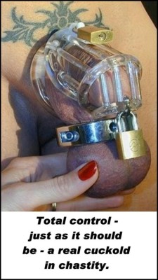footcucksinchastity:  Beautiful on many levels. And I trust all the members of our BDSM tribe can identify the best part: the PA piercing that actually keeps it locked on until his Wife is good and ready to give Her boy relief.  Without that frontal lock,