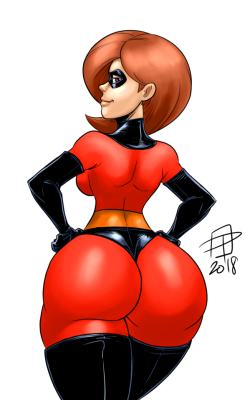 callmepo: Speed colouring and shading of my previous speed ink of Helen Parr.  KO-FI / TWITTER  yummy ;9