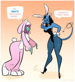 Lilith and Bambi - Bunnies - Cartoon PinUp CommissionWhat a time to be a carrot! :)Commission of https://twitter.com/Yosemite_Slam &rsquo;s OC from the same comic as their mom Persephone I posted before - Lilith and Bambi, getting ready to join an Easter
