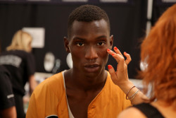 whitegirlsaintshit:  babesimpson:godblessmalemodels:Adonis Bosso @ Richard Chai Love S/S 2015 backstage.  a cute!  Shout out to all the pale blogs using this pic as their annual singular piece of evidence that they’re not racist.