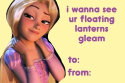 lanternsandsnowflakes:  they’re all pretty lame but here are my tangled valentines! Feel free to use!!again if it’s been done before i’m sorry, DONT STEAL OR TAKE CREDIT, these are mine. Set 1 2 3 Frozen