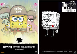 davidryanrobinson:I created a series of Spongebob Squarepants parody posters, based off old iconic Paramount Pictures movie artwork, to tease the new film Spongebob the Movie: Sponge out of Water. These were shown to the US studio who loved the idea and