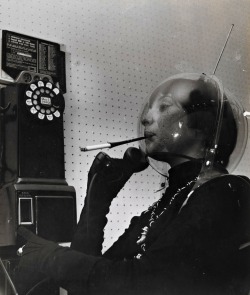 Weegee - Martian Woman on the Telephone, circa 1955.