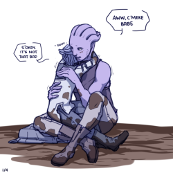 skyllianhamster: Little Liara gets called the “P” word, Aethyta gives her advice. (Benezia does not approve). AU in which the matriarchs never separated shhh I can dream of happier times Happy (belated) Father’s Day! This one’s also for asari
