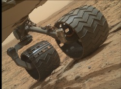 discoverynews:  Rough Roving: Curiosity’s Wheels Show Damage Recent photos from Curiosity show dents, scratches and suspect punctures in the wheels’ aluminum skin. Is it a serious problem? Discovery News finds out from Curiosity’s lead rover driver
