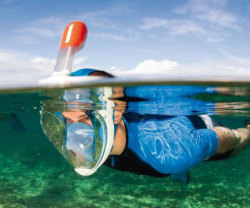 awesomeshityoucanbuy:  Easy Breathing Snorkel MaskRevolutionize the way you explore the underwater world when you venture out with the easy breathing snorkel mask. The mask’s innovative full face design allows the snorkeler to breathe naturally through