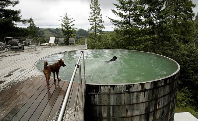  Breuer/Lundberg Cabin. LUNDBERG DESIGN  livestock tank pool. 25-feet diameter and