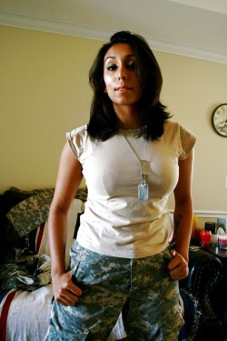 fuckingsexyindians:  Indian strips off military uniform to show her pierced nipples and shaved pussy http://fuckingsexyindians.tumblr.com 