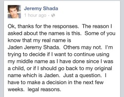 time-for-adventure:  My life has been a lie  Only True Jeremy Shada fans know his first name is Jaden. I am one of them. I am obsessed . _ .