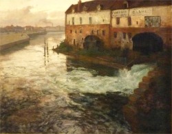 Frits Thaulow (Christiania [Oslo] 1847 - Volendam, Netherlands, 1906); Old factory on the Somme (Evening); 1906, oil on canvas
